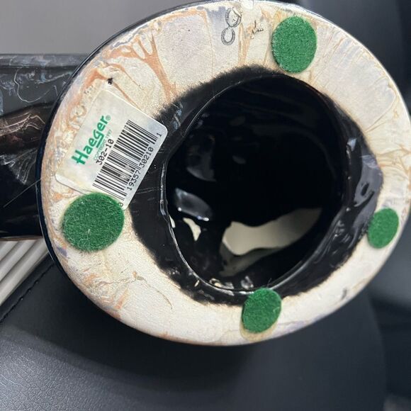 RARE black with gold swirl Vintage Ceramic Circle of Love by Royal Haeger - Picture 10 of 10